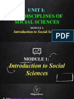 The Disciplines of Social Sciences: Unit I
