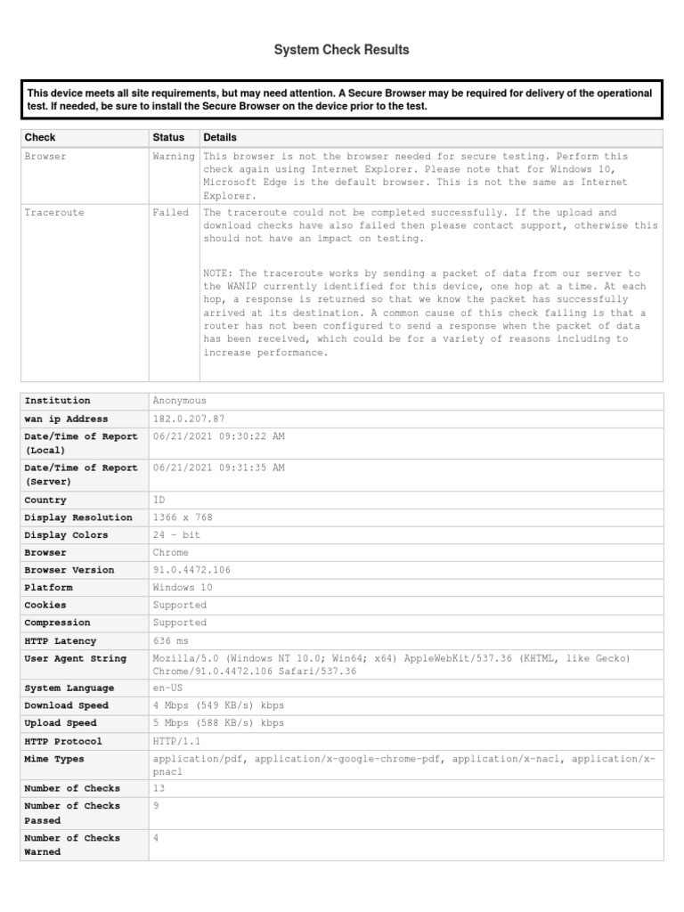 Device System Check Results Summary | PDF | Hypertext Transfer Protocol ...