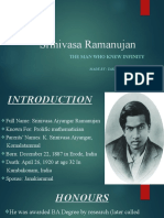 Srinivasa Ramanujan: The Man Who Knew Infinity