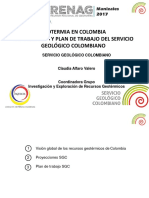 Geotermia en Colombia Proyecciones y Plan de Trabajo Del Servicio Geológico Colombiano