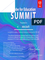 Adobe For Education Summit Certificate July 29 2021