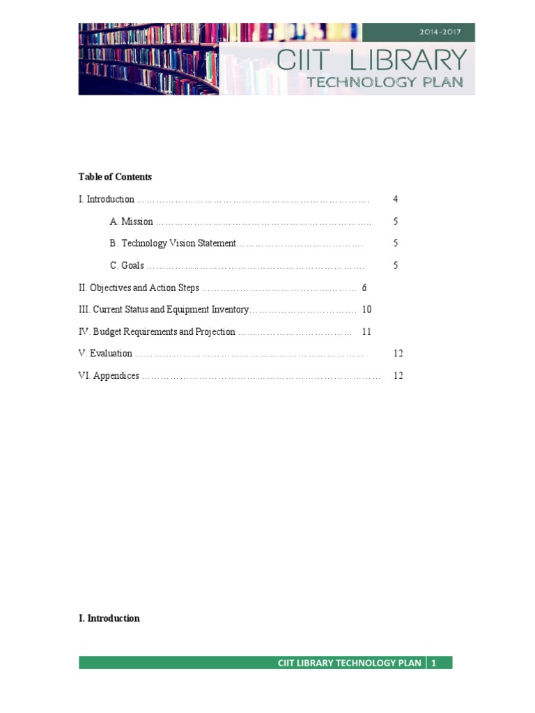 CIIT Library Tech Plan | PDF | Libraries | World Wide Web