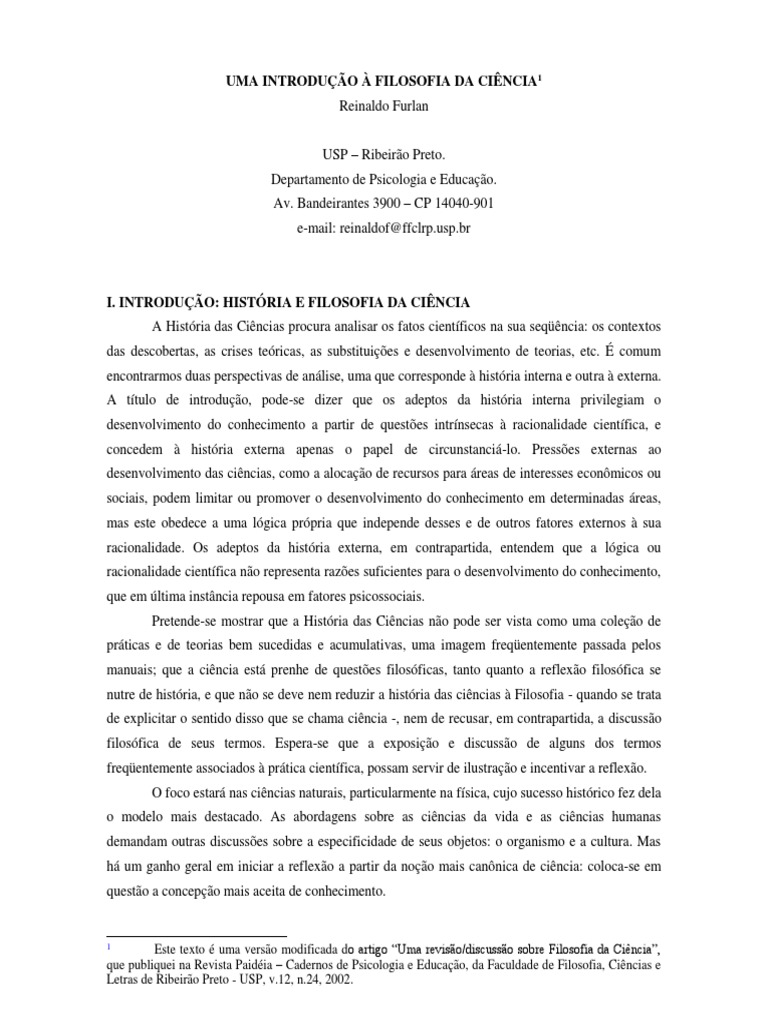 Filosofia da Ciência: História e Críticas | PDF | Science | Teoria
