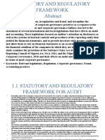Statutory and Regulatory Framework for Audit and Accounting