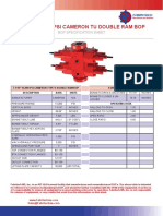 7.0625 15000 Cameron Double Ram Bop Standard Bonnets Spec Sheet