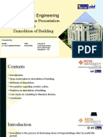 School of Civil Engineering Project / Seminar Presentation On Demolition of Building