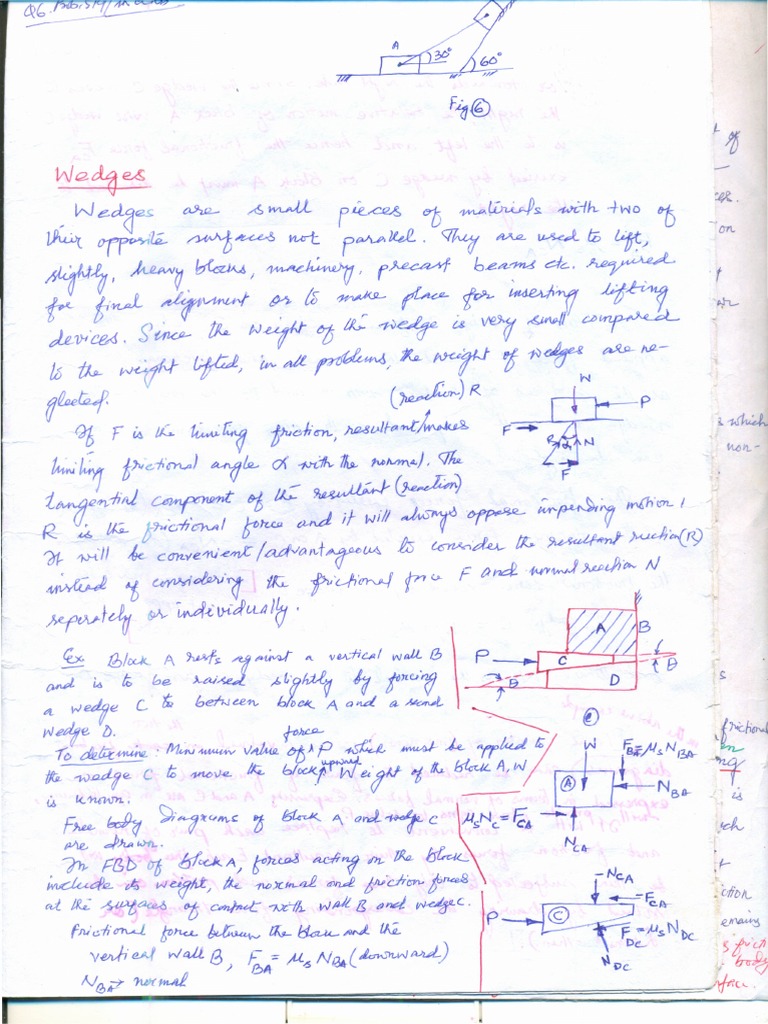 Wedge and Rope Friction | PDF