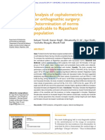 Analysis of Cephalometrics For Orthognathic Surgery: Determination of Norms Applicable To Rajasthani Population