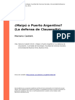 Mariano Castelli (2013). Maipu o Puerto Argentinoz (La defensa de Clausewitz)