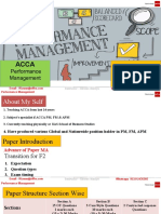 Study Notes - PM - F5 - Performance Management