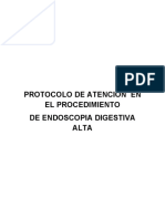 PROTOCOLO DE ATENCIÓN  EN EL PROCEDIMIENTO DE ENDOSCOPIA DIGESTIVA ALTA