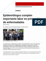 Epidemiólogos Cumplen Importante Labor en Prevención de Enfermedades - Gobierno Del Perú