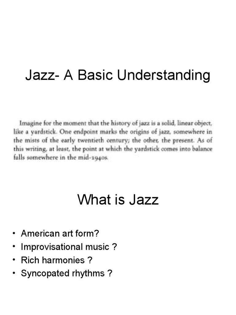 JazzA Basic Understanding PDF Jazz Modernism (Music)