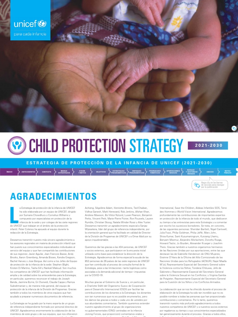 Child Protection Strategy Spanish 2021 PDF Unicef Naciones Unidas