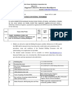 Notice Inviting Tenders: Executive Engineer Electric Division Bandipora