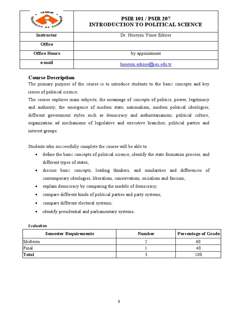 PSIR.101-207 - Summer 2021 - Edit | PDF | Democracy | Political Ideologies