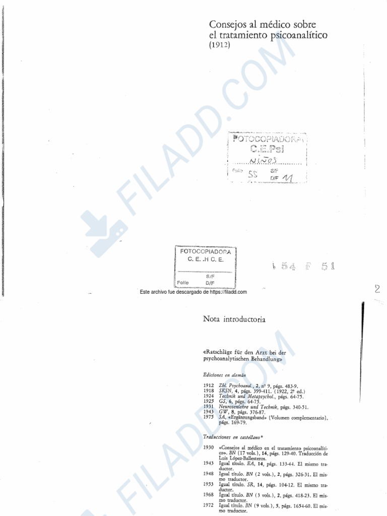 55 FREUD 1912 Consejos Al Medico