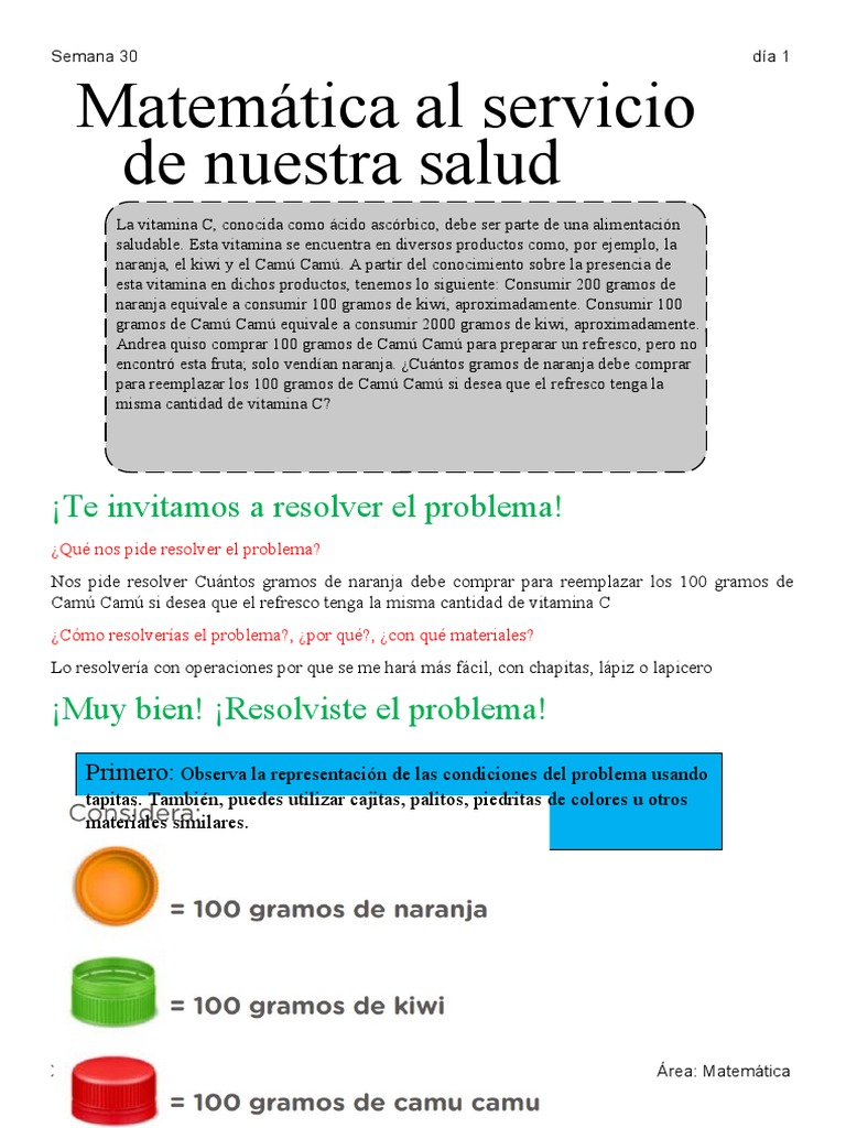 Matemática Al Servicio de Nuestra Salud PDF Vitamina C