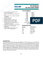 DS1220AB/AD 16k Nonvolatile SRAM: Features Pin Assignment