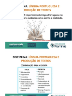 01 - A Importância Da Língua Portuguesa No Ensino Superior e Cuidados Com A Escrita e Oralidade