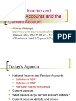 National Income and Product Accounts and The Current Account
