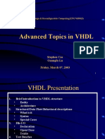 Advanced Topics in VHDL: VLSI Design & Reconfigurable Computing ENG 6090