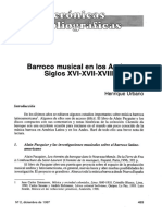 Urbano, H. - Barroco Musical en Los Andres. Siglos XVI-XVIII