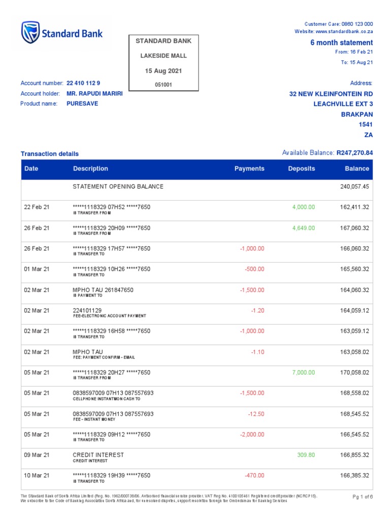32 New Kleinfontein RD Leachville Ext 3 Brakpan 1541 ZA Standard Bank