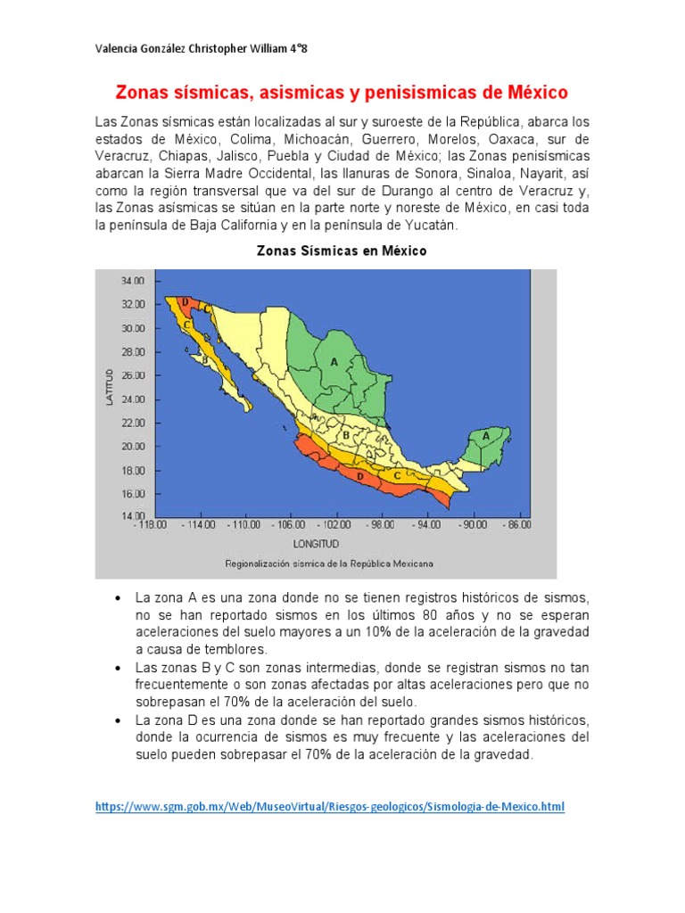 Zonas sísmicas y asismicas en México | PDF