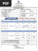 Odular Istance Earning: All Subjects Beed 13 9 22 Class Adviser