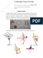 Atividade Sobre Ginastica Ritimica para o 3 e 4 Ano