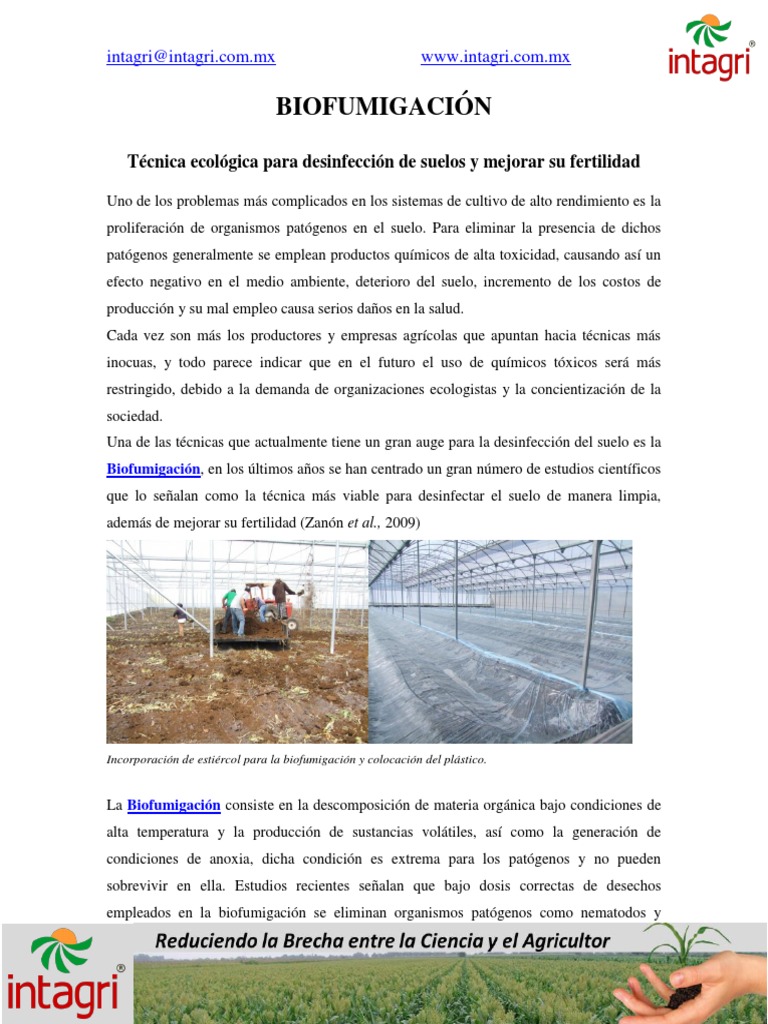 Biofumigación: Desinfección Ecológica de Suelos | PDF | Suelo | Fertilidad