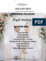 Simple Wedding: Price List 2021 Wedding Package