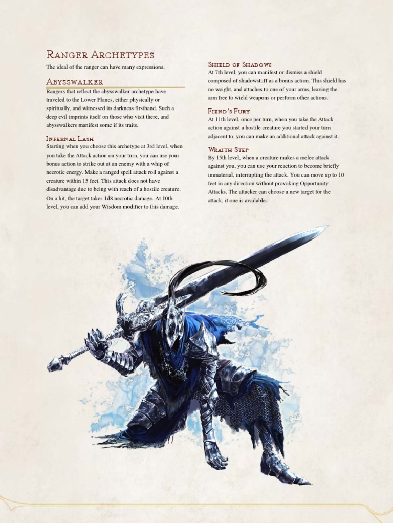 Ranger Archetypes: Abysswalker | PDF