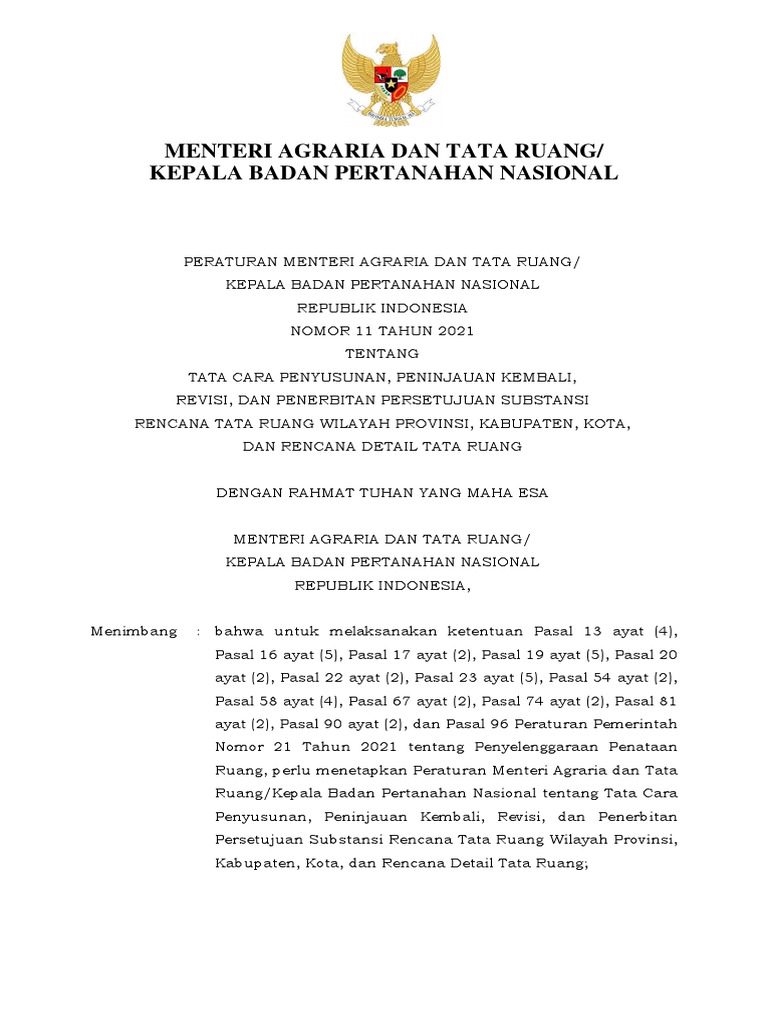 Permen Atrbpn 11 Tahun 2021 Full | PDF