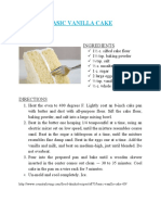 Basic Vanilla Cake: Ingredients
