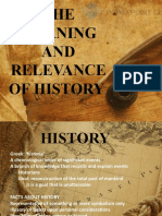 THE Meaning AND Relevance of History