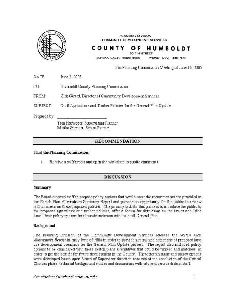 6/3/05 Draft AG and Timber Policies | PDF | Lumber | Ranches