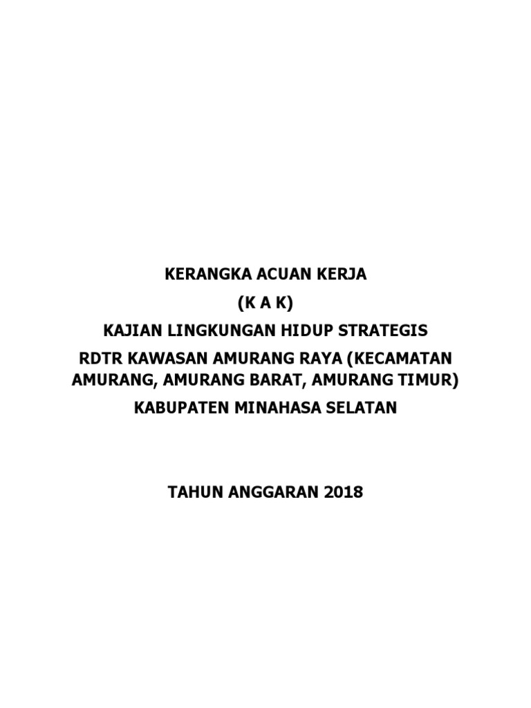 KLHS RDTR Amurang Raya 2018 | PDF