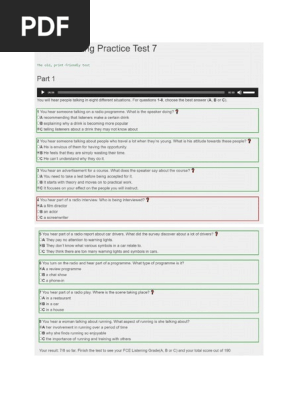 Fce Listening Practice Test 7 | Pdf
