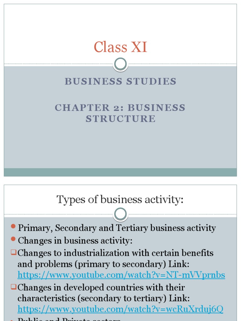 Class XI: Business Studies Chapter 2: Business Structure | PDF ...