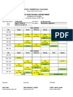 Samuel Christian College Senior High School Department: Schedule of Classes