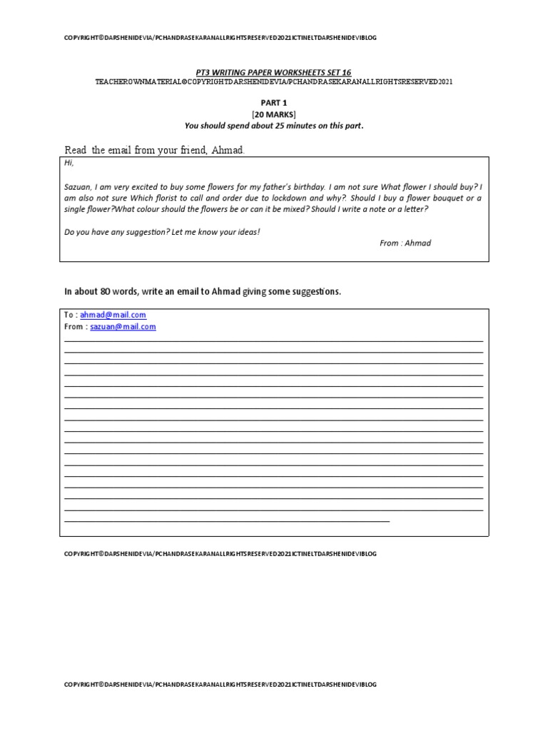 pt3 writing paper worksheets set 16 and set 17 pdf