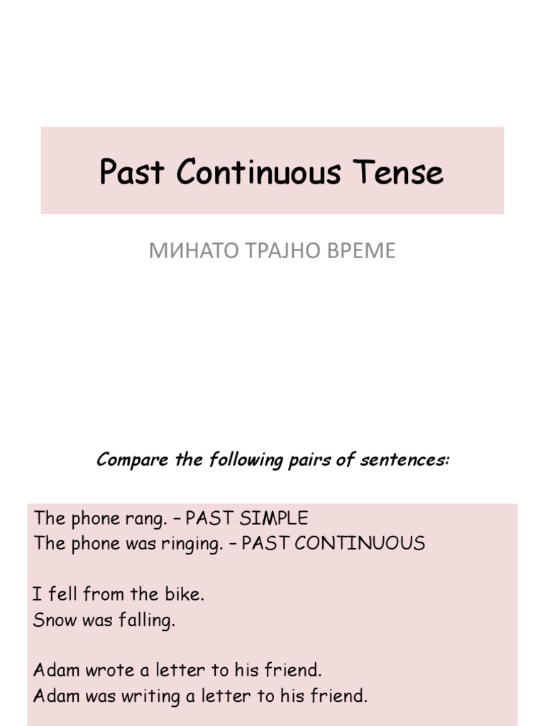 Past Continuous Explanation | PDF
