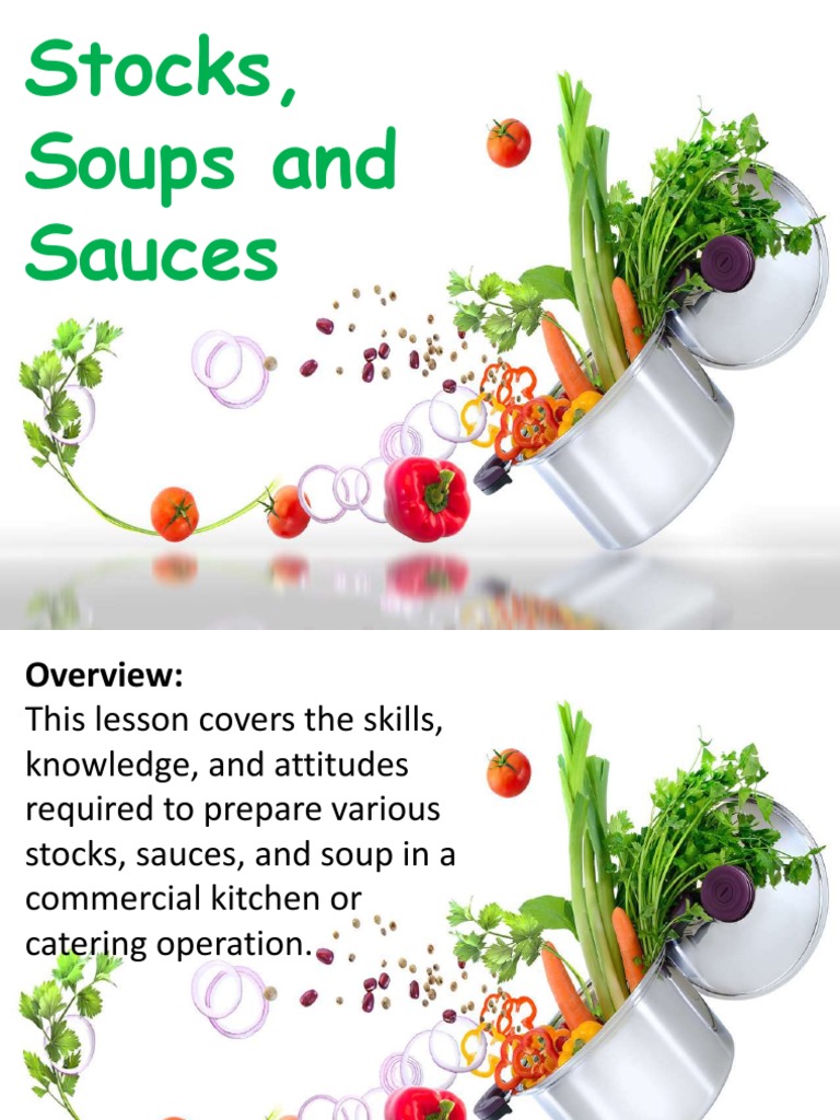Stocks, Soups and Sauces PDF Stock (Food) Soup