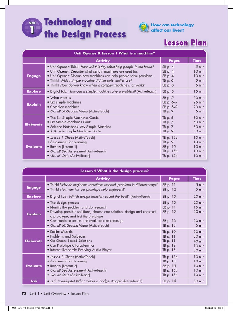 Technology and The Design Process: Lesson Plan | PDF | Machines | Robot