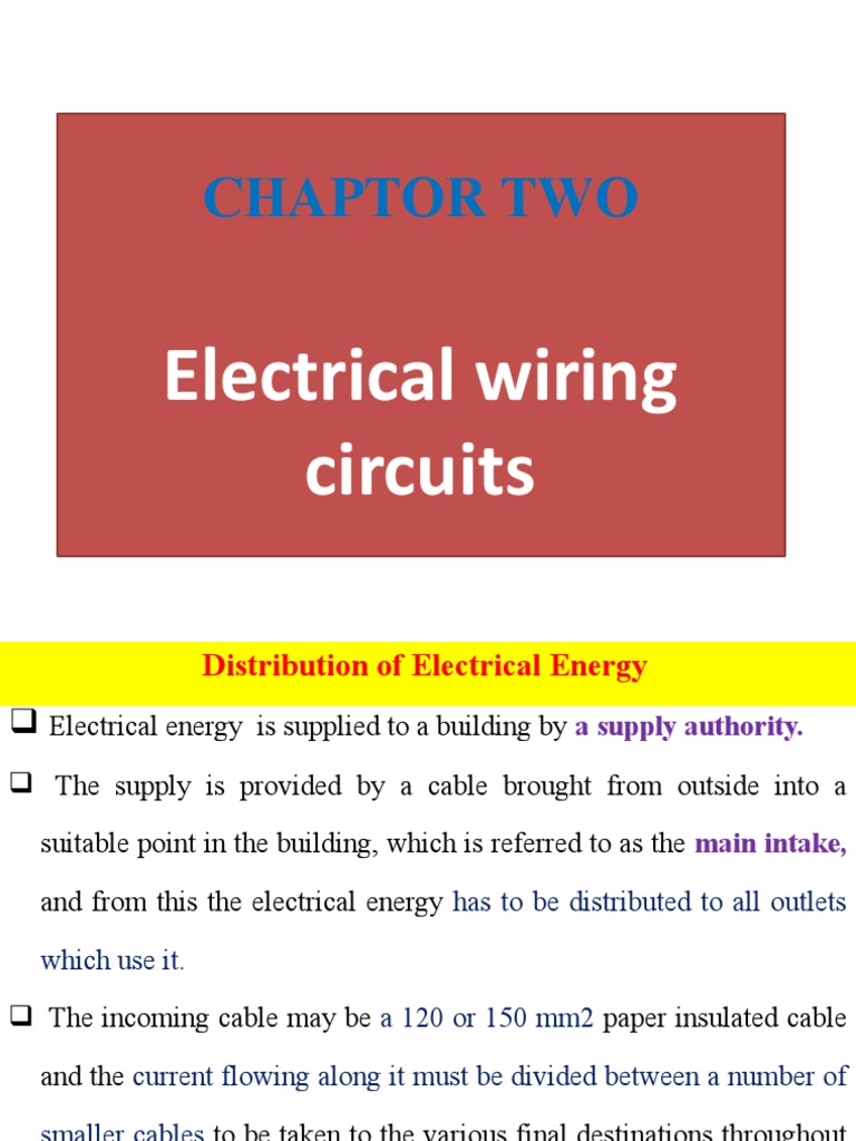 Chapter 2Electrical Wiring Circuits PDF Electrical Wiring