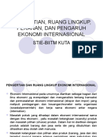 Pengertian, Ruang Lingkup, Peranan, Dan Pengaruh Ekonomi Internasional