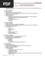 XI.C. Common Chromosomal Disorders Resulting in Physical or Cognitive Developmental Disorders