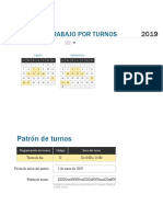 Vistazo del calendario del trabajo por turnos en el año1